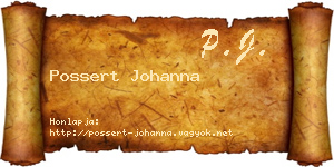 Possert Johanna névjegykártya